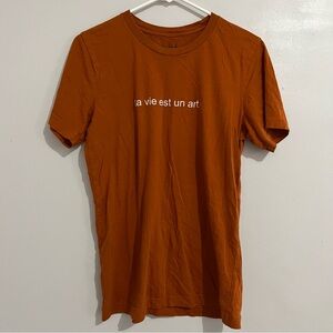 French York NYC Rust T-Shirt women’s size medium flaws